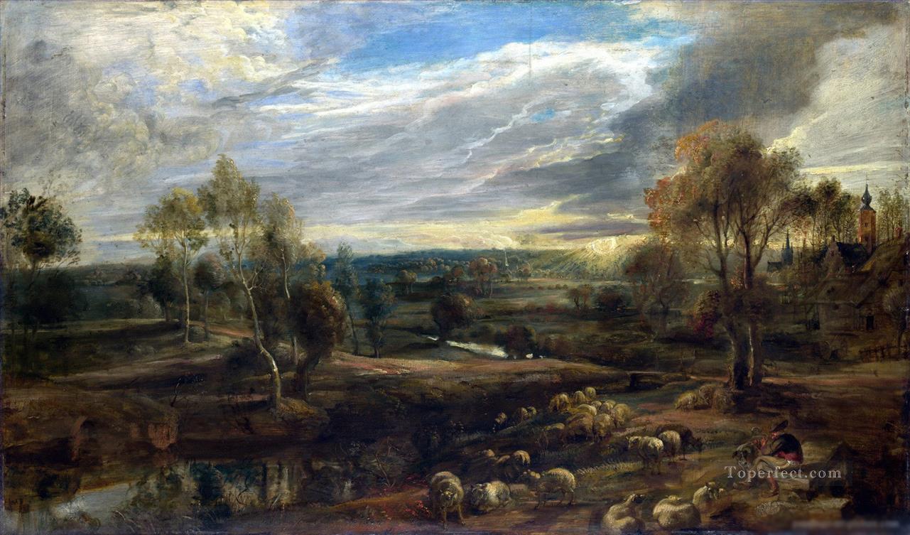 RUBENS Peter Paul A Landscape with a Shepherd and his Flock Oil Paintings